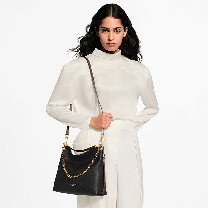 lv louis vuitton leather chain hobo shoulder bag #m29195